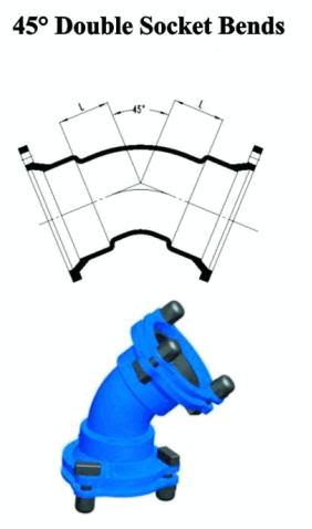 Curvas de soquete duplo de 45°-1