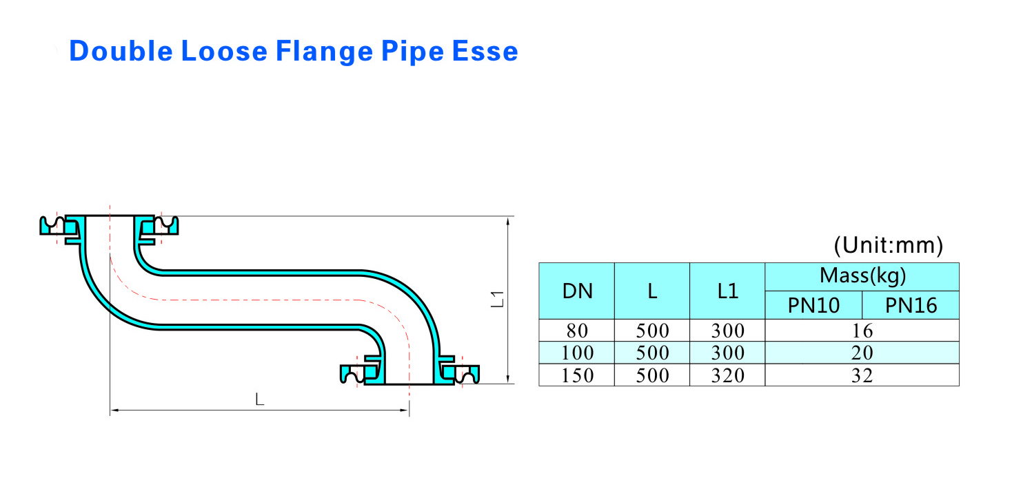 Double Loose Flange Pipe Esse Tubo de flange duplo solto Esse