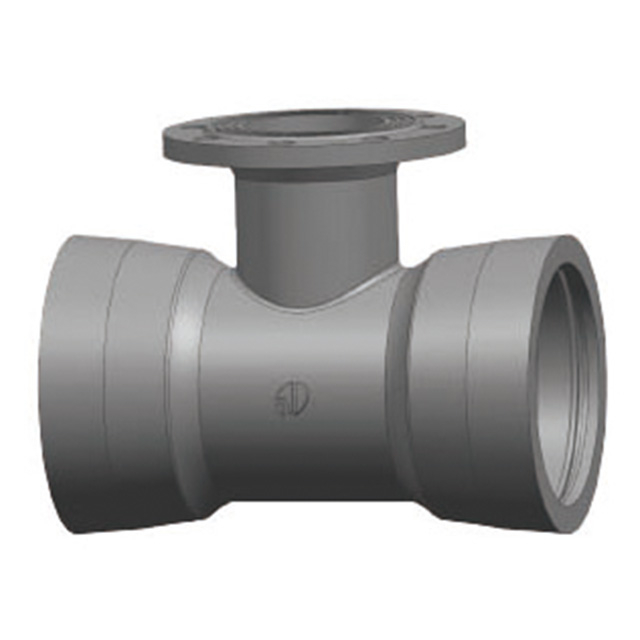 Tee de soquete duplo com ramifica&ccedil;&atilde;o de flange