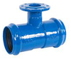Tee de soquete duplo com ramifica&ccedil;&atilde;o de flange para tubo UPVC