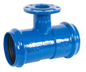 Tee de soquete duplo com ramifica&ccedil;&atilde;o de flange para tubo UPVC